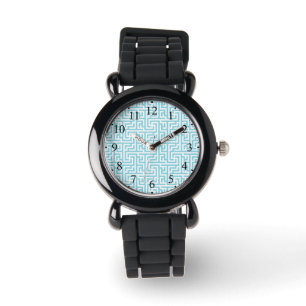 Light Blue & White Labyrinth Watch