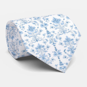  Light blue white neck tie