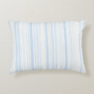 Light Blue White Plaid Stripes Accent Pillow