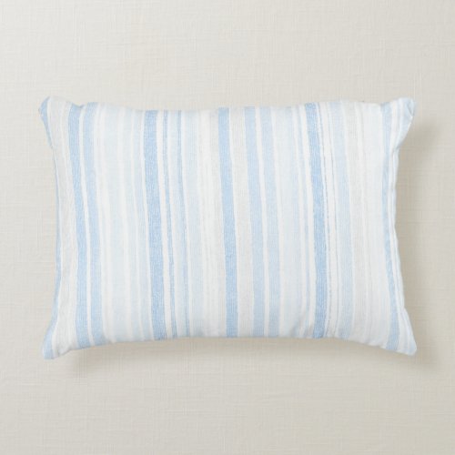 Light Blue White Plaid Stripes  Accent Pillow
