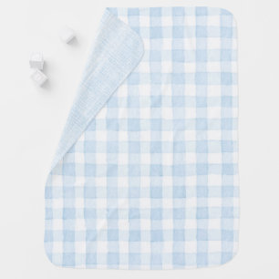 Light Blue White Plaid Stripes Baby Blanket