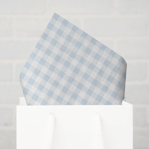 Light Blue White Plaid Stripes Bridal Shower Tissue Paper