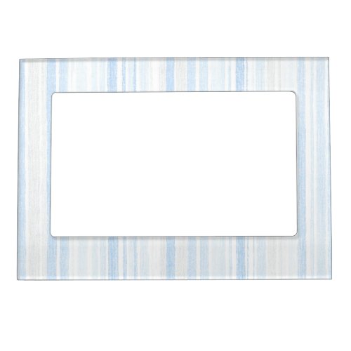 Light Blue White Plaid Stripes  Magnetic Frame