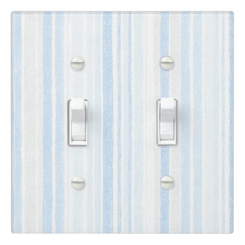 Light Blue White Plaid Stripes  Switch Cover