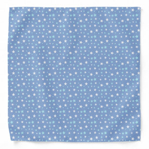 Light Blue & White Star Pattern Bandana