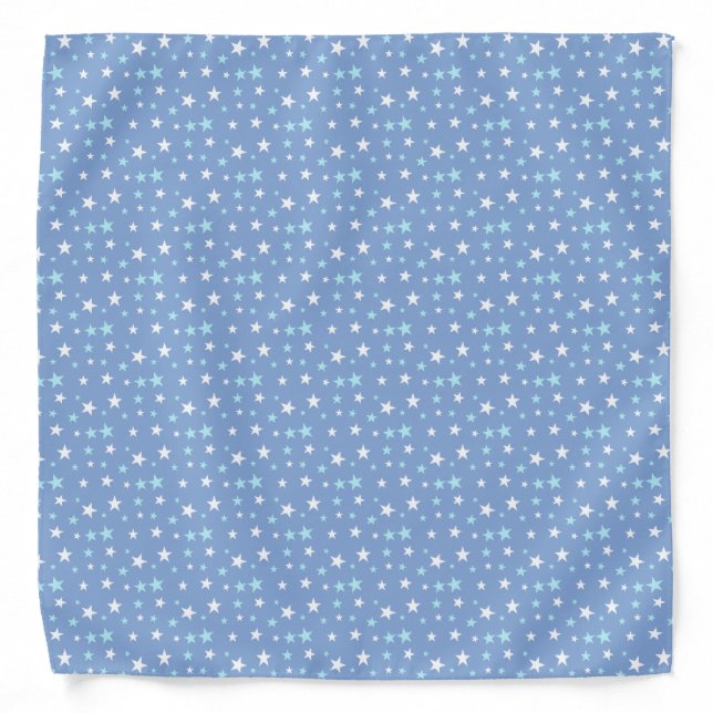 Light Blue & White Star Pattern Bandana (Front)