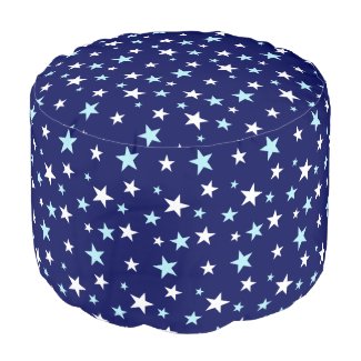Light Blue & White Stars on Navy Blue