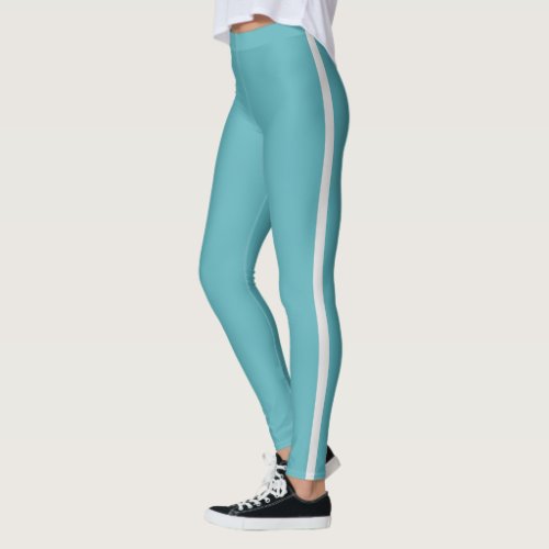 Light Blue White Stripe Leggings