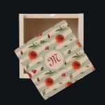 Light Blue & White Stripes & Red Poppies Pattern Wooden Keepsake Box<br><div class="desc">Cool modern pastel blue and white stripes pattern with red poppies flowers in a seamless pattern.</div>