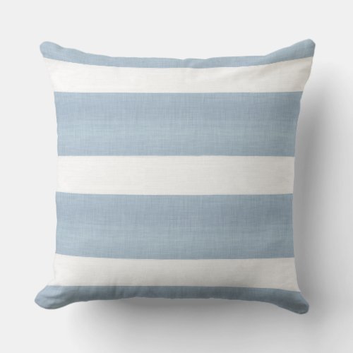 Light Blue  White Stripes Throw Pillow