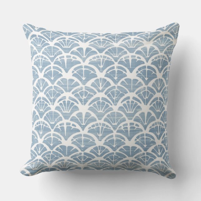 Light Blue & White Throw Pillow (Front)