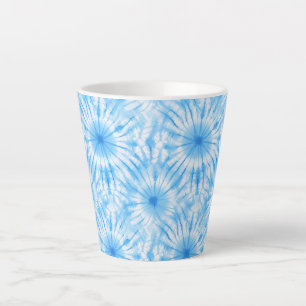 Light Blue White Tie Dye Latte Mug