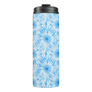 Light Blue White Tie Dye Thermal Tumbler