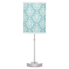 Light Blue White Vintage Damask Pattern 1