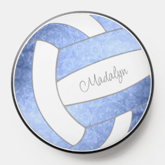 light blue white volleyball w custom name PopSocket