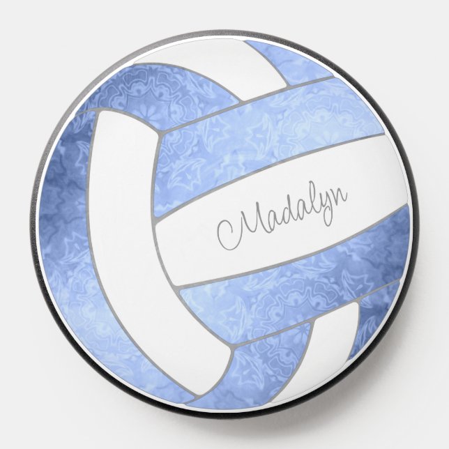 light blue white volleyball w custom name PopSocket (Popsocket)