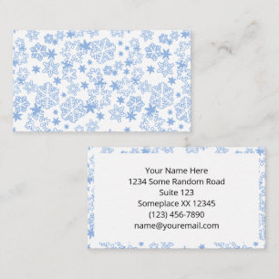 Light Blue Winter Snowflake Pattern Business Card