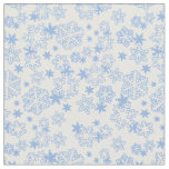 Light Blue Winter Snowflake Pattern Fabric
