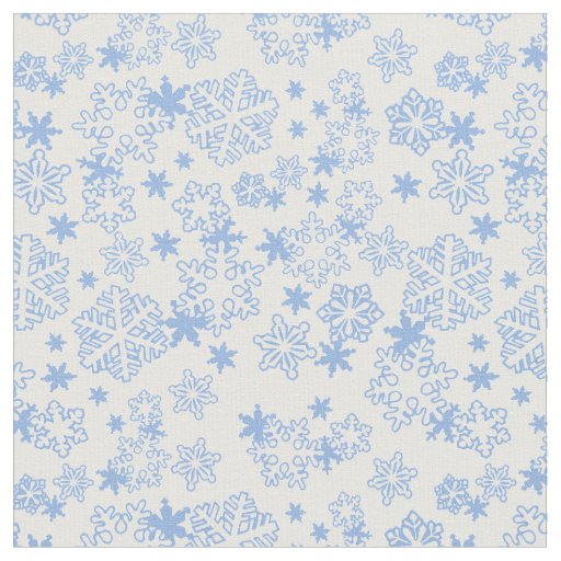 Light Blue Winter Snowflake Pattern Fabric