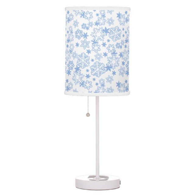 Light Blue Winter Snowflake Pattern Table Lamp (Right)