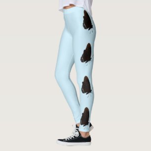 Light Blue with Black Butterflies Leggings