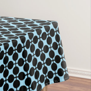 Light blue with black geometric  tablecloth