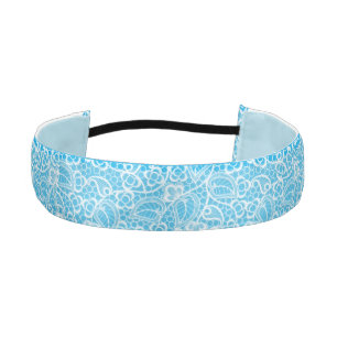 Light Blue with Faux Lace Athletic Headband
