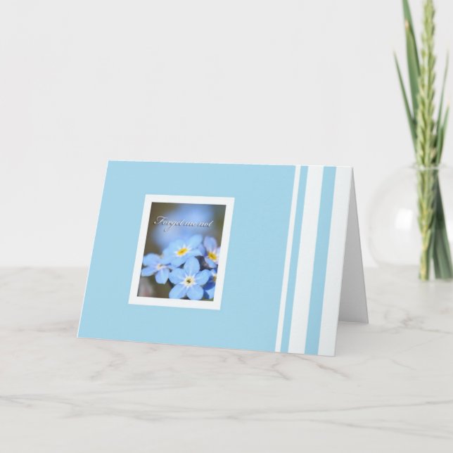 Light Blue with Forget Me Not Card (Front)
