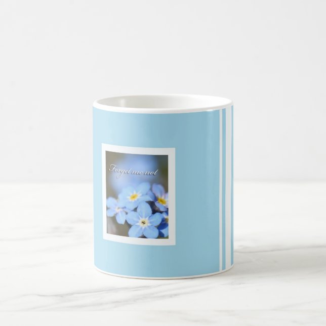 Light Blue with Forget Me Nots Coffee Mug (Center)