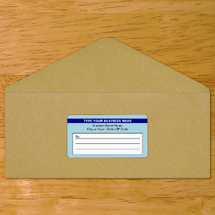 Light Blue With Highlighted Business Name Shipping Label