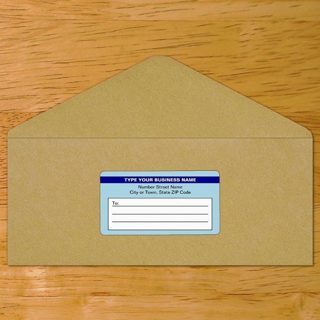 Light Blue With Highlighted Business Name Shipping Label (Light blue shipping label with your highlighted brand on envelope)