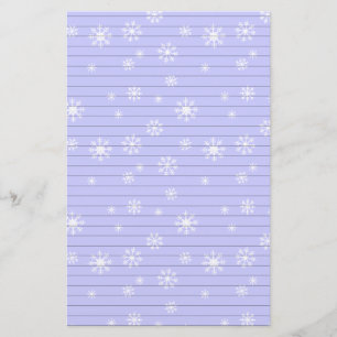 Light Blue With Snowflakes Stationery