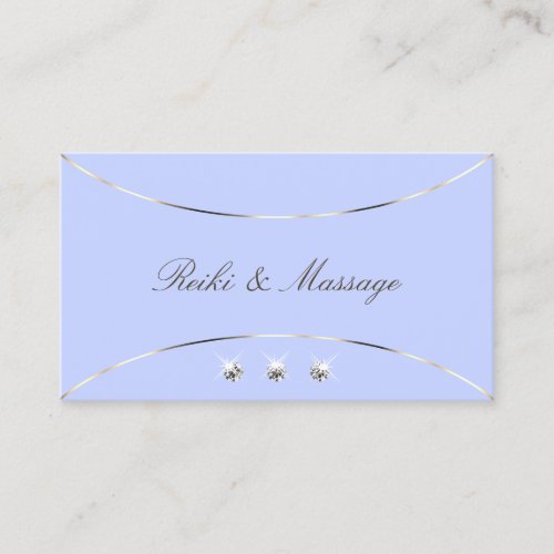 Light Blue with White Gold Decor and Jewels Modern Business Card
