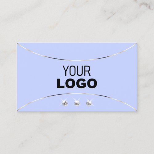 Light Blue with White Gold Decor Jewels and Logo Business Card