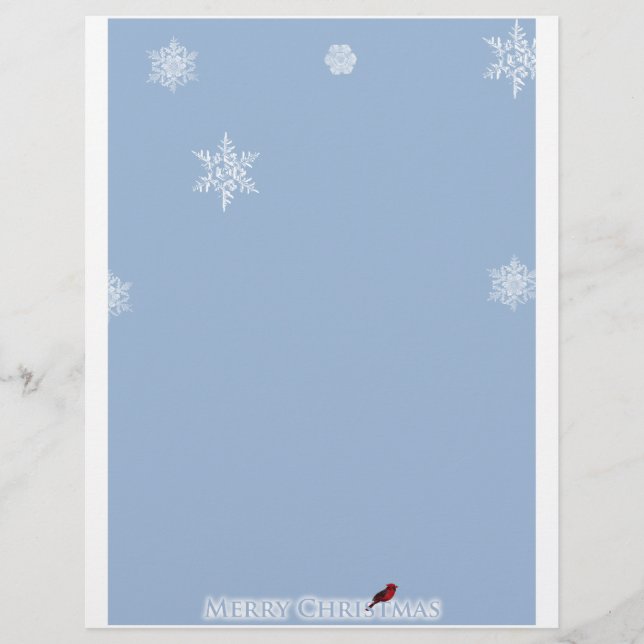 Light Blue with White Snowflakes and Red Cardinal (Front)