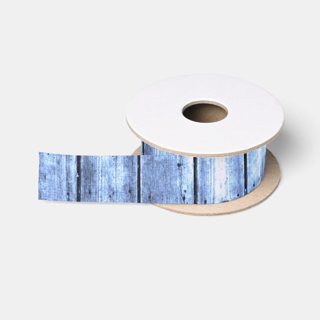 Light Blue Wood Planked Ribbon (Spool)