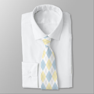 Light Blue & Yellow Argyle Necktie