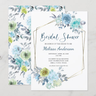 Light Blue Yellow Green Floral Bridal Shower