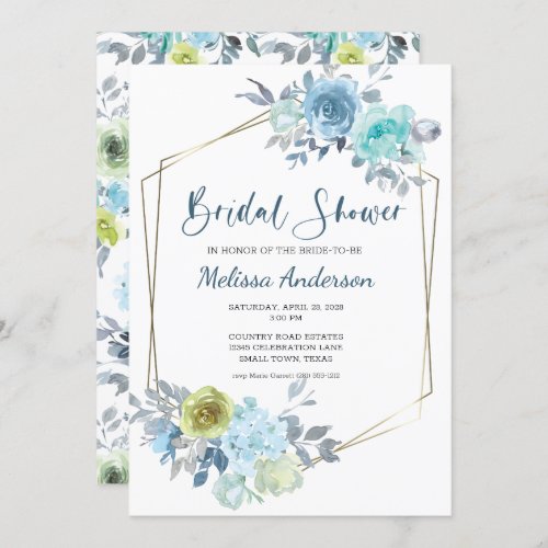 Light Blue Yellow Green Floral Bridal Shower 