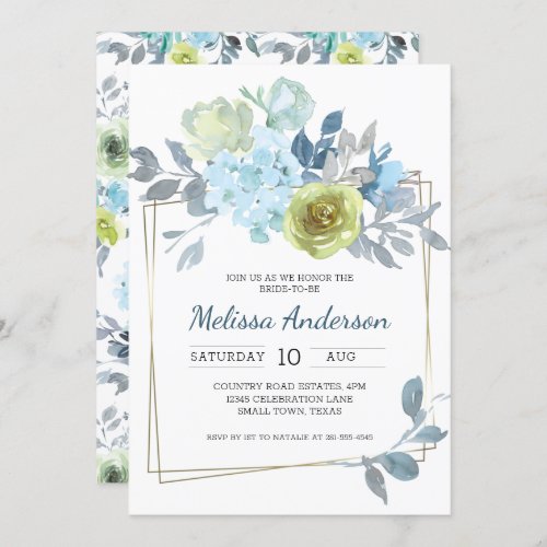 Light Blue Yellow Green Floral Bridal Shower