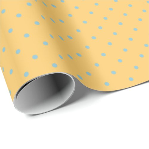 Light Blue  Yellow Polka Dot Wrapping Paper
