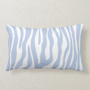 Light Blue Zebra Animal Print Pattern Lumbar Pillow