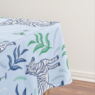 Light Blue Zebra Martini / Preppy Cocktail Party  Tablecloth