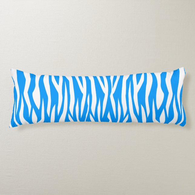 Light Blue Zebra Print Body Pillow (Front)