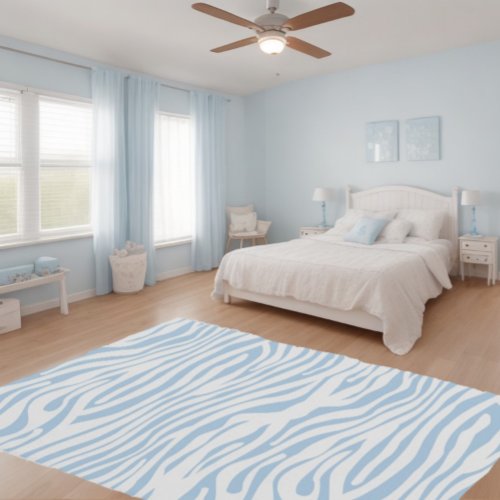 Light Blue Zebra Rug _ Animal Print Pattern Carpet