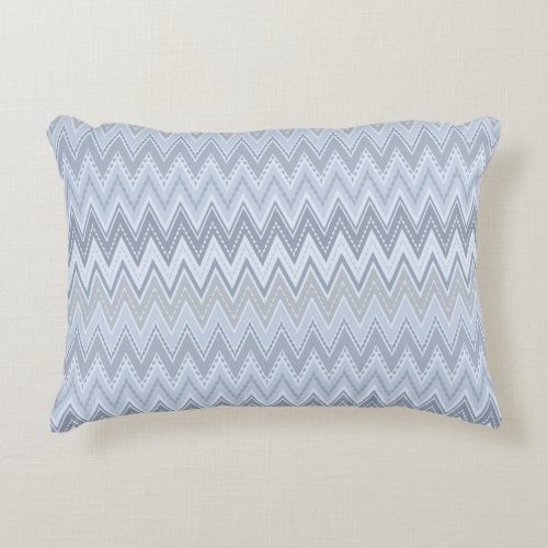 Light blue zigzag  accent pillow