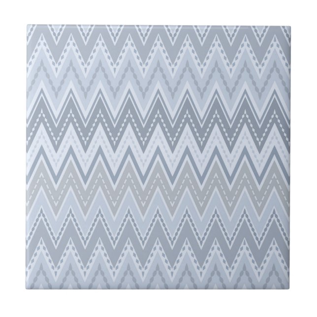 Light blue zigzag  ceramic tile (Front)