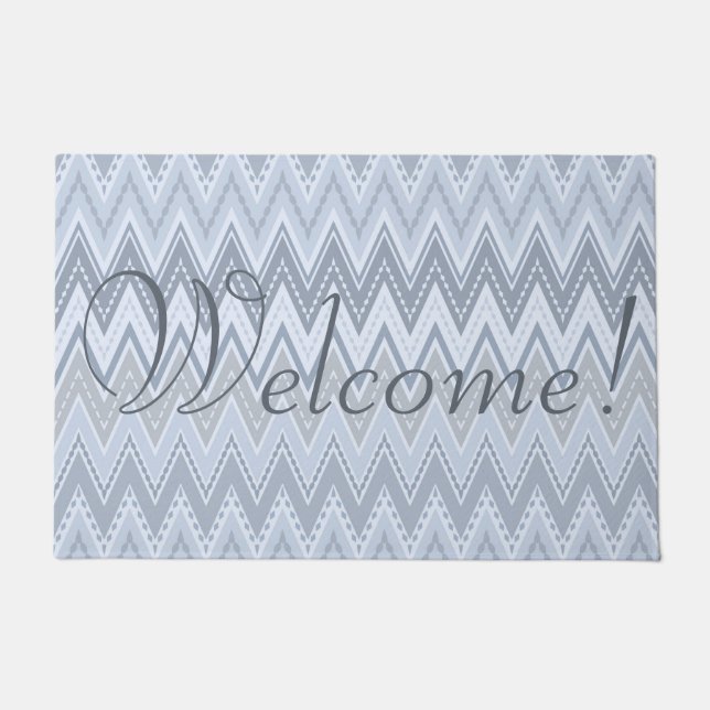 Light blue zigzag doormat (Front)