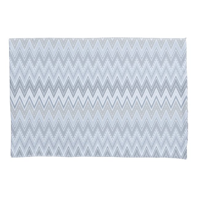 Light blue zigzag pillow case (Front)