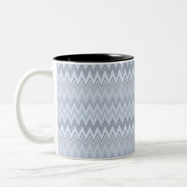 Light blue zigzag Two-Tone coffee mug (Left)